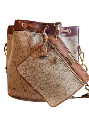 Christian Dior Honeycomb Canvas Shoulder with Pochette